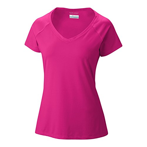 Columbia Saturday Trail Damen Strick-Shirt, kurzärmelig, Größe M, Haute Pink von Columbia