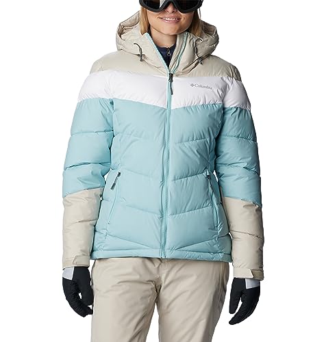 Columbia Women's Abbott Peak Insulated Ski Jacket, Aqua Haze, Dark Stone, White, S von Columbia