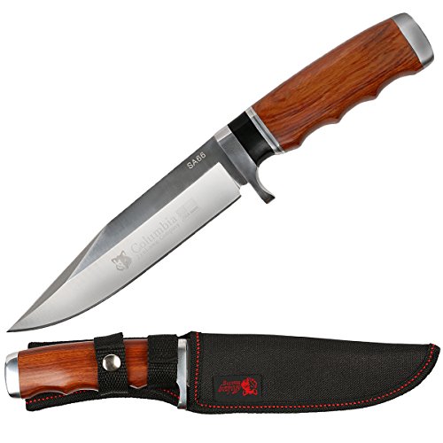 Columbia feststehendes Jagdmesser aus rostfreiem Edelstahl mit Tasche, braun, Outdoor-Messer von Columbia