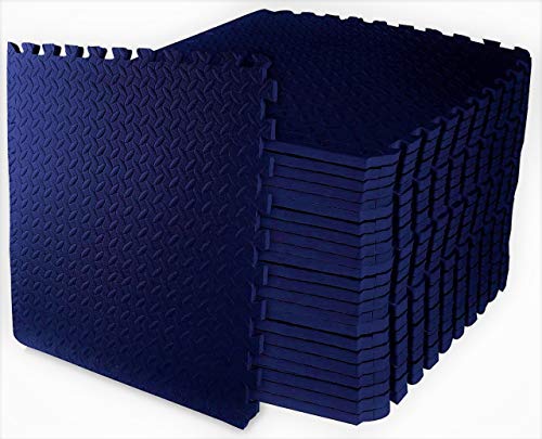 ComFy Mat Unisex Gymnastikmatten, ineinandergreifend, Schaumstoff, 16 Fliesen (1,8 m²), Marineblau von ComFy Mat