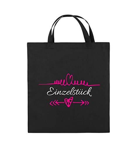 Comedy Bags - Einzelstück - Herz Pfeile - Jutebeutel - Kurze Henkel - 38x42cm - Farbe: Schwarz/Weiss-Pink von Comedy Bags
