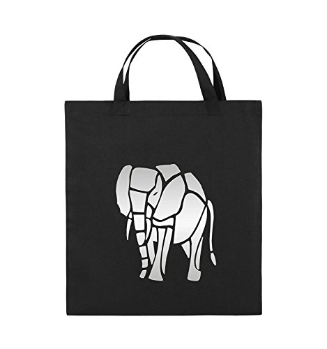 Comedy Bags - Elefant - Jutebeutel - Kurze Henkel - 38x42cm - Farbe: Schwarz/Silber von Comedy Bags