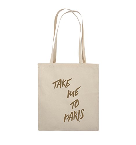 Comedy Bags - TAKE ME to Paris - Jutebeutel - Lange Henkel - 38x42cm - Farbe: Natural/Hellbraun von Comedy Bags