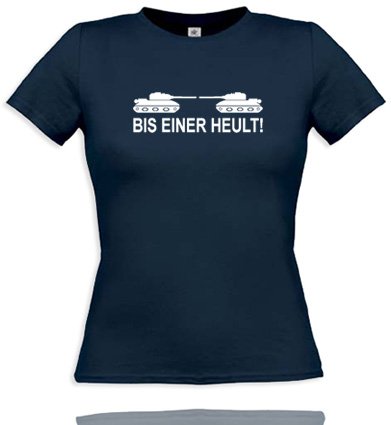 BIS Einer HEULT!. Women T-Shirt Größe M - Navy/Weiss von Comedy Shirts