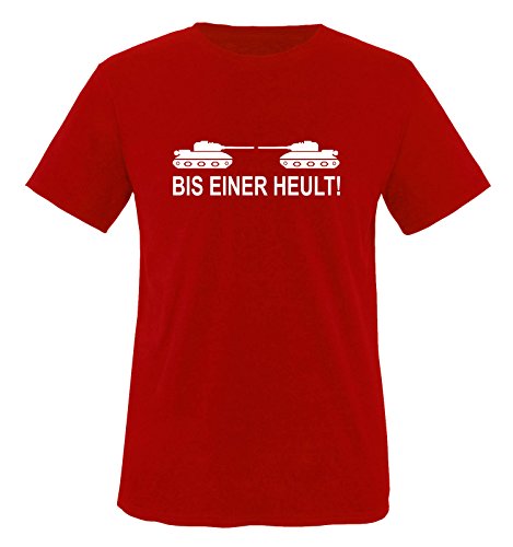 Comedy Shirts BIS Einer HEULT!. Herren T-Shirt T-Shirt Größe L - Rot/Weiss von Comedy Shirts