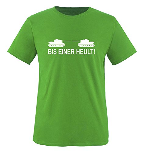 BIS EINER HEULT!... UNISEX T-Shirt Größe S - Gruen/Weiss von Comedy Shirts
