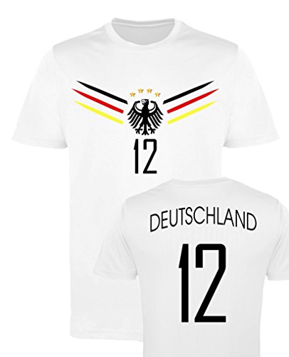 Comedy Shirts Deutschland EM WM 12 - Herren Trikot - Weiss/Schwarz-Rot-Gelb Gr. 3XL von Comedy Shirts