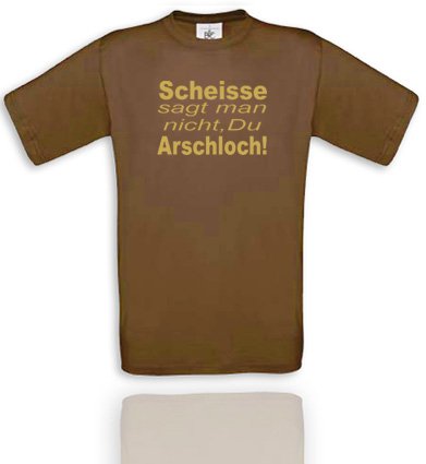 Comedy Shirts Herren T-Shirt T-Shirt Gr. M - Braun/Gold Scheisse SAGT Man Nicht, Du Arschloch! von Comedy Shirts