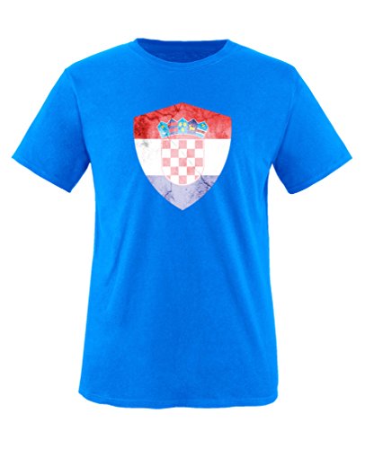 Comedy Shirts - Kroatien Trikot - Wappen: Groß - Wunsch - Kinder T-Shirt - Royalblau/Weiss Gr. 134-146 von Comedy Shirts