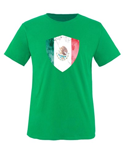 Comedy Shirts - Mexico Trikot - Wappen: Groß - Wunsch - Kinder T-Shirt - Grün/Weiss Gr. 134-146 von Comedy Shirts