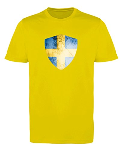 Comedy Shirts - Schweden Trikot - Wappen: Groß - Wunsch - Jungen Trikot - Gelb/Blau Gr. 152-164 von Comedy Shirts