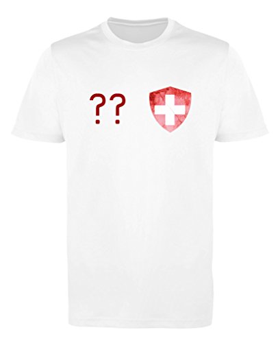 Comedy Shirts - Schweiz Trikot - Wappen: Klein - Wunsch - Jungen Trikot - Weiss/Rot Gr. 110-116 von Comedy Shirts