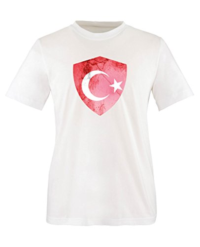 Comedy Shirts - Türkei Trikot - Wappen: Groß - Wunsch - Kinder T-Shirt - Weiss/Rot Gr. 86-92 von Comedy Shirts
