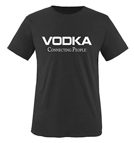Comedy Shirts Vodka - Connecting People. Herren T-Shirt Fun T-Shirt Schwarz Gr. M von Comedy Shirts