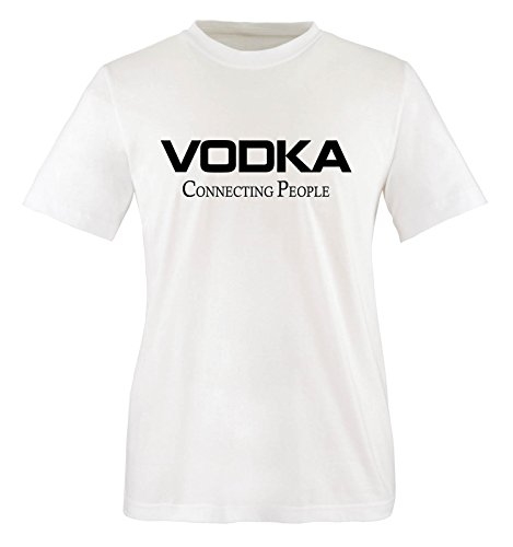 Comedy Shirts Vodka - Connecting People... Herren T-Shirt Fun T-Shirt Weiss Gr. M von Comedy Shirts