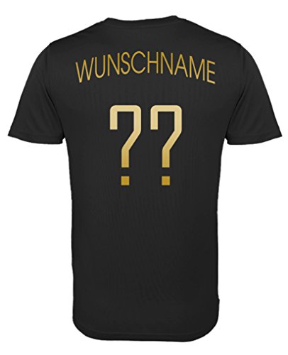 Comedy Shirts - WM 2014 - Deutschland - Deluxe F1-VH-Wunsch - Herren T-Shirt - Schwarz/Gold Gr. XL von Comedy Shirts