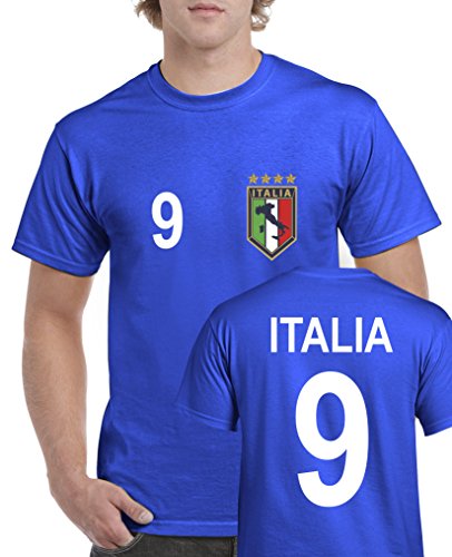 Comedy Shirts - WM 2014 - Italien - Nr. 9 - Herren T-Shirt - Royalblau Gr. M von Comedy Shirts