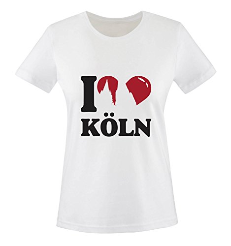 I Love KÖLN... Damen T-Shirt Weiss Gr. XL von Comedy Shirts
