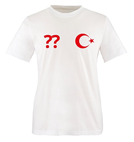Trikot - TÜR - WUNSCHDRUCK - Herren T-Shirt - Weiss/Rot Gr. XL von Comedy Shirts