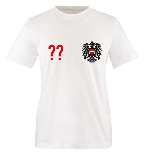 Trikot - at - WUNSCHDRUCK - Herren T-Shirt - Weiss/Rot-Schwarz Gr. S von Comedy Shirts