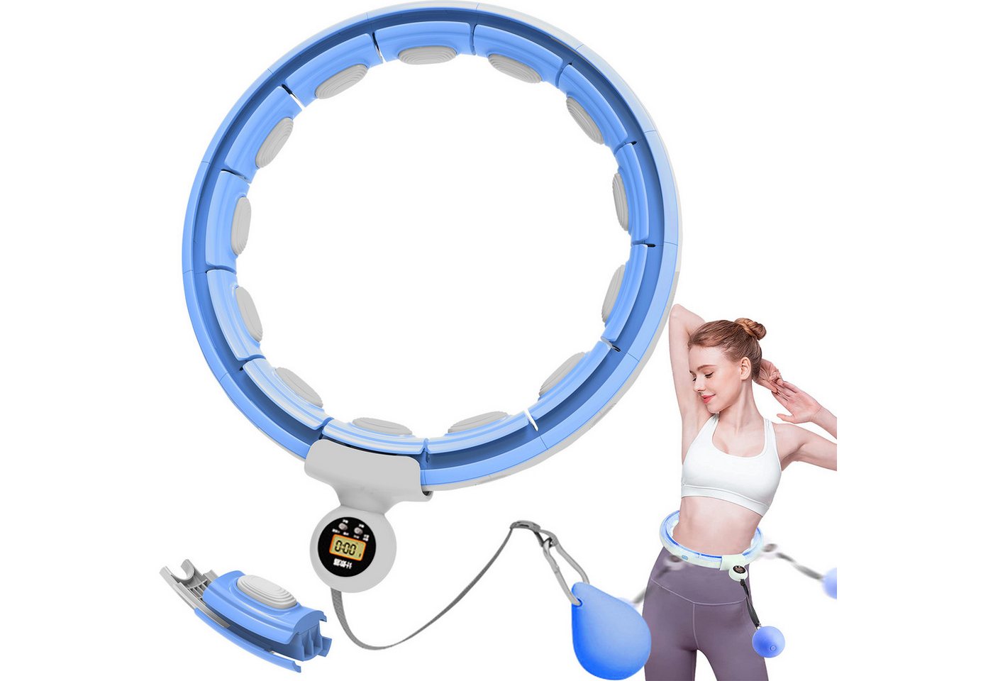 Comfy Mate Hula-Hoop-Reifen Intelligenter Hula Hoop Reifen,mit 16 Segments, Umdrehungen/Zeit/Kalorien von Comfy Mate