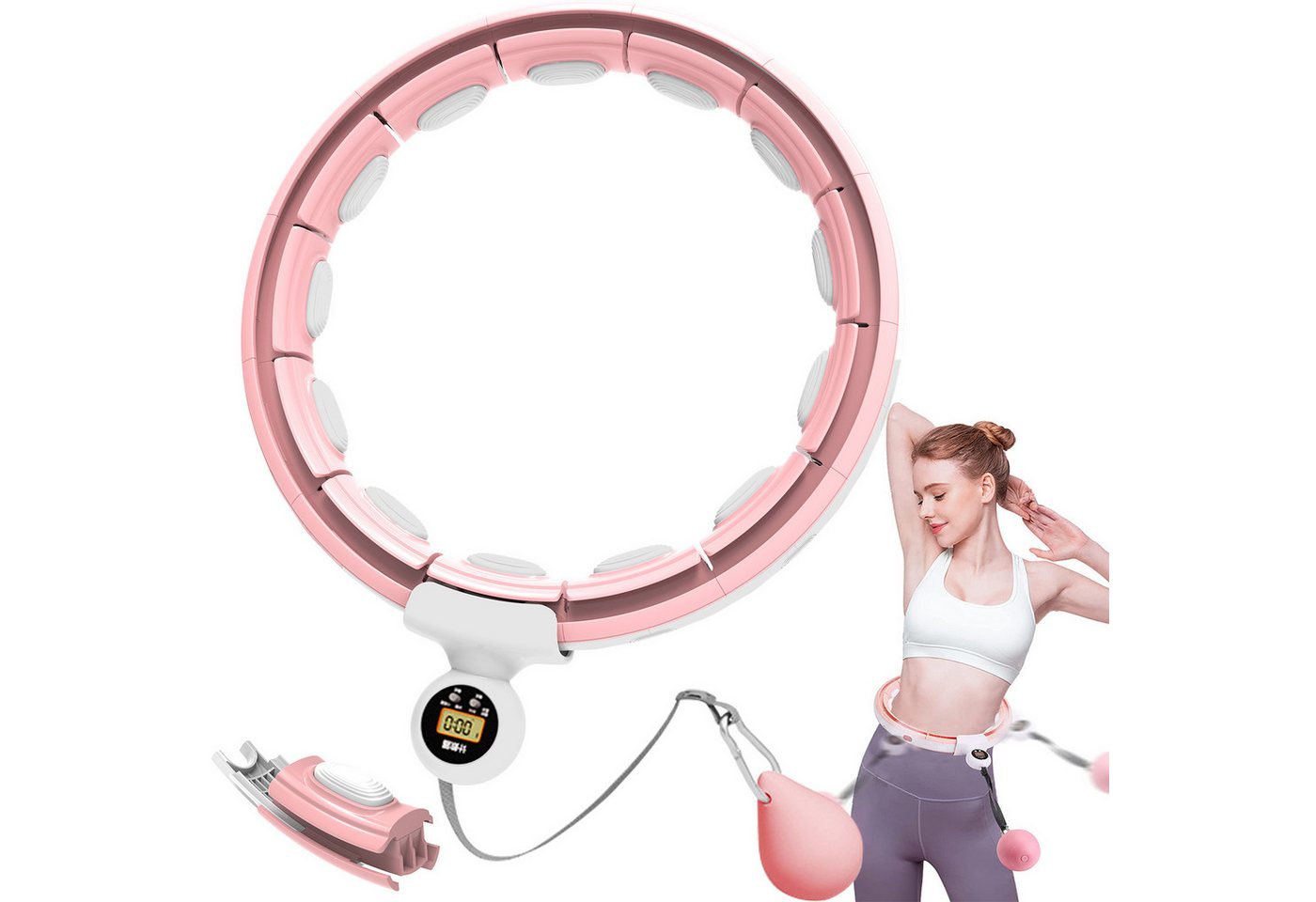 Comfy Mate Hula-Hoop-Reifen Intelligenter Hula Hoop Reifen,mit 16 Segments, Umdrehungen/Zeit/Kalorien von Comfy Mate