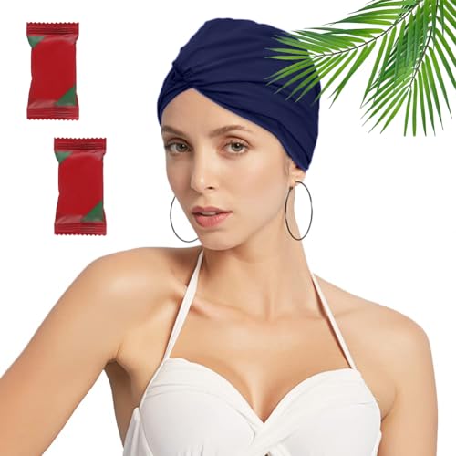 Schwimmkappe Damen Turban Badekappe Ohrenschutz Badehaube rutschfest Swimming Cap Retro Schwimmhaube Mädchen Bademütze Elastisch Schwimmmütze Sommer Schwimmkappe für Lange Kurze Haare Frauen von Comioke