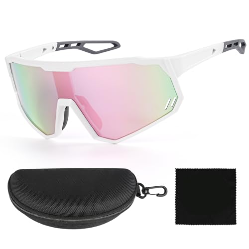 Comius Sharp Schnelle Brille, Fahrradbrille Kinder UV400 Radbrille mit Rundum-Design, leichte Laufsonnenbrille, winddichte Rennradbrille für Outdoor-Sport, Angeln, Autofahren, Unisex-Passform (C) von Comius Sharp