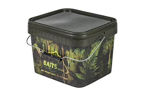 CommonBaits 5 Stück Eimer CAMO 10L Futtereimer mit Deckel Bait Bucket Bivvy Table Oliv von CommonBaits