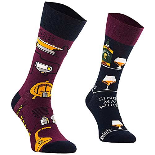 Comodo - 3 Paar lustige Socken Unisex, Bunte Funny Socks für Damen, Herren und Kinder aus Baumwolle mit verschiedenen Mustern und Motiven, Farbe:001. | 3 Paar | Whisky, Größen:35-38 von Comodo