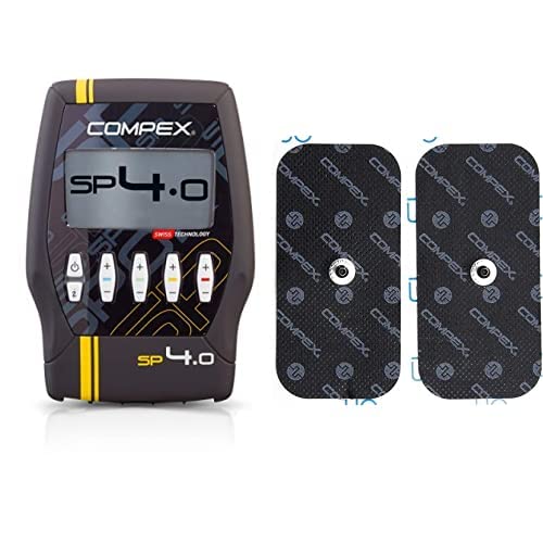 Compex SP 4.0 Muskelstimulationsgerät, Schwarz EASYSNAP Performance ELEKTRODEN 50x100MM, Blau, 50 x 100 mm von Compex