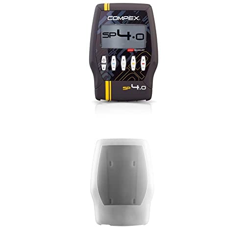 Compex SP 4.0 Muskelstimulationsgerät, Schwarz Schutzhülle für Erwachsene, Unisex, Weiß, TU von Compex