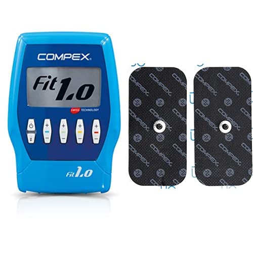 Compex Unisex Muskelstimulator Fit 1.0 Muskelstimulator, Ozeanblau, Standard EASYSNAP Performance ELEKTRODEN 50x100MM, Blau, 50 x 100 mm von Compex