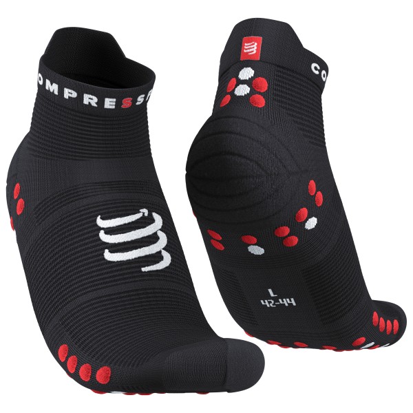Compressport - Pro Racing Socks V4.0 Run Low - Laufsocken Gr T1 - EU: 35-38 schwarz von Compressport