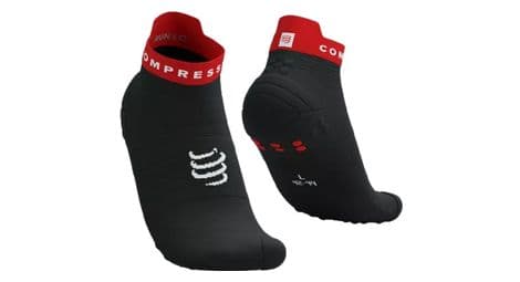 compressport pro racing socks v4 0 run low schwarz rot von Compressport
