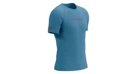 compressport training logo kurzarmshirt blau   rot von Compressport