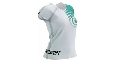 compressport training ss tshirt w white blue swimbikerun 2023 von Compressport