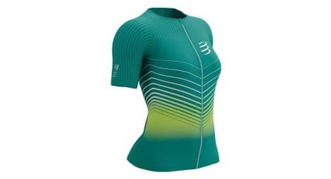 compressport tri postural aero ss top w green von Compressport