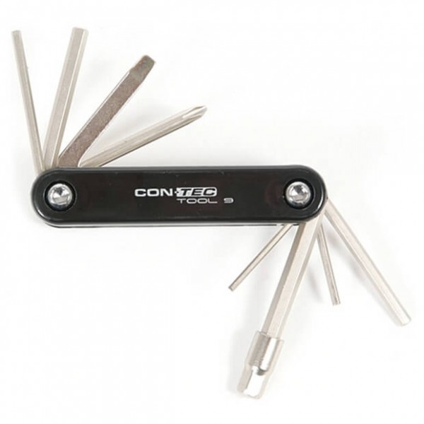 CONTEC - Multi-Tool 9 Funktionen - Werkzeug - Fahrradwerkzeug grau/schwarz von Contec