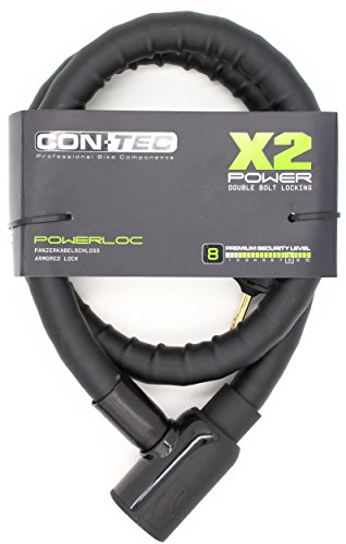 Contec Unisex – Erwachsene Powerloc Fahrradschloss, schwarz, Ø 25 mm, 120 cm lang von CONTEC