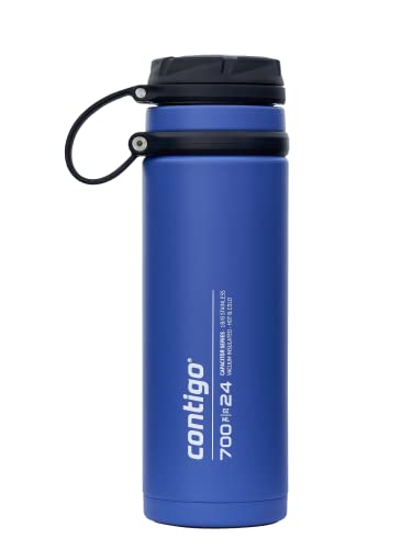 Contigo Fuse Edelstahl Trinkflasche, 100% auslaufsicher, große Wasserflasche mit breitem Schraubverschluss, hält Getränke bis zu 30 Stunden kalt, Premium Outdoor Thermoflasche, 700 ml von Contigo