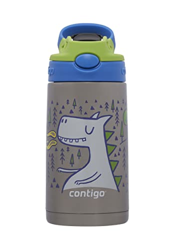 Contigo Kinder Thermo-Trinkflasche Easy Clean Autospout mit Strohhalm, BPA-freie Edelstahl-Wasserflasche, 100% auslaufsicher, einfache Reinigung, ideal für Kita, Kindergarten, Schule und Sport,380 ml von Contigo