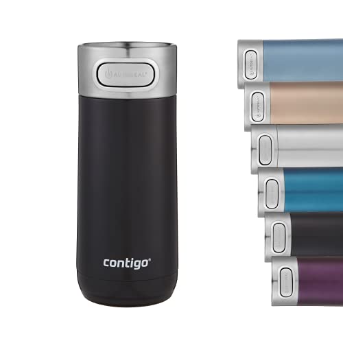 Contigo Luxe Autoseal Reisebecher, Thermobecher aus Edelstahl, Vakuumflasche, auslaufsicherer Becher, spülmaschinenfest, Kaffeebecher mit BPA-freiem, leicht zu reinigendem Deckel, Lakritze von Contigo