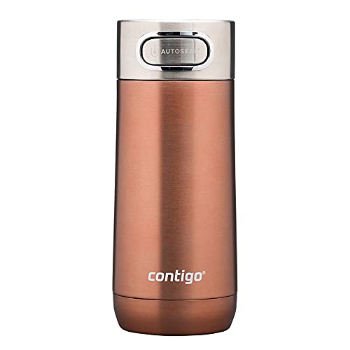 Contigo Luxe Autoseal Thermobecher, Edelstahl-Reisebecher, Isolierflasche, auslaufsicherer Becher, spülmaschinenfest, Kaffeebecher mit Easy-Clean-Deckel BPA-frei; White Zinfandel, 360 ml von Contigo