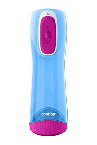 Contigo Trinkflasche Swish Autoseal große BPA-freie Kunststoff Wasserflasche, auslaufsicher, für Sport, Fahrrad, Joggen, Wandern, 500 ml, Türkis (Blue) von Contigo