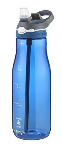 Contigo Ashland Autospout Trinkflasche mit Strohhalm | 1.200ml große BPA-freie Kunststoff Wasserflasche | auslaufsicher | ideal für Schule, Arbeit, Sport, Fahrrad, Wandern von Contigo