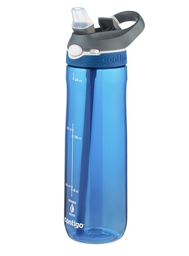 Contigo Ashland Autospout Trinkflasche mit Strohhalm | 720ml große BPA-freie Kunststoff Wasserflasche | auslaufsicher | ideal für Schule, Arbeit, Sport, Fahrrad, Wandern von Contigo