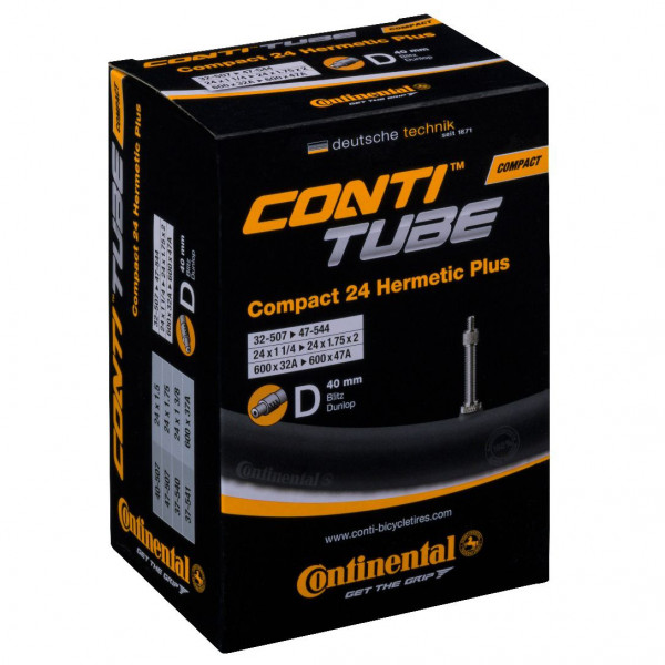 Continental - Compact Tube Hermetic Plus 20'' (32-406/47-451) - Fahrradschlauch Gr 20'' x 1,25'' - 1,75'' - 32-406 - 47-451 schwarz von Continental