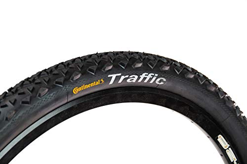 Continental Unisex – Erwachsene MTB-Reifen Traffic II 2.1 Fahrradreifen, Schwarz, 26 x 2.1 von Continental
