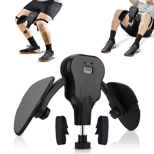 Oberschenkeltrainer, 20KG-60KG Einstellbarer Widerstand, Beckenboden Trainer mit Zählfunktion, Elastischer Verband, Festen Beingurten, Multifunktionaler Beintrainer für Damen Herren, Fitnessgeräte von Contraxump